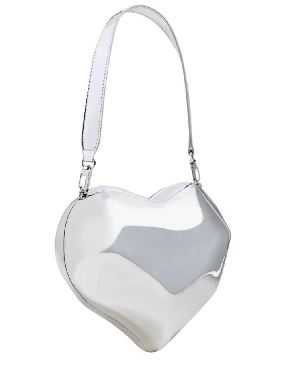 Simon Miller Silver Molded Heart Bag Metallic Shoulder Crossbody
